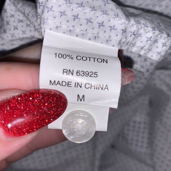 Method white patterned collared button Down shirt - Picture 6 of 7